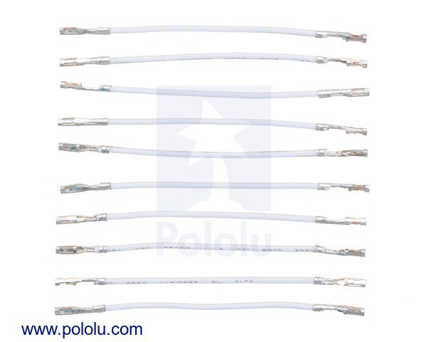 Wires with Pre-Crimped Terminals 10-Pack F-F 2" White