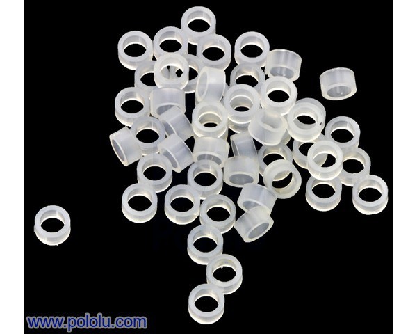 Nylon Spacer: 2mm Length, 5mm OD, 3.3mm ID (50-Pack)