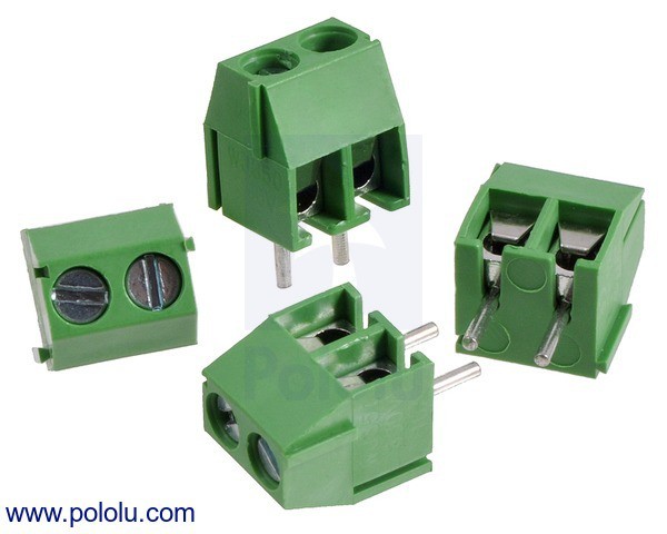 Screw Terminal Block: 2-Pin, 3.5 mm Pitch, Side Entry (4-Pack)