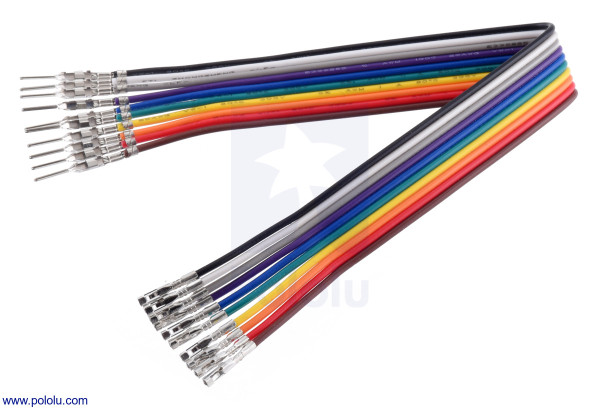 Ribbon Cable with Pre-Crimped Terminals 10-Color M-F 6" (15 cm)