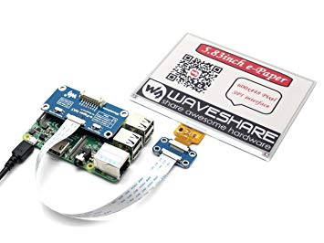 600x448, 5.83inch E-Ink display HAT for Raspberry Pi, red/black/white three-color