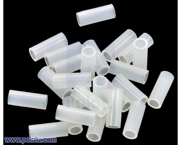 Nylon Spacer: 10mm Length, 4mm OD, 2.7mm ID (25-Pack)