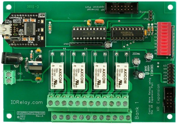 Industrial Relay Controller 4-Channel DPDT + UXP Expansion Port